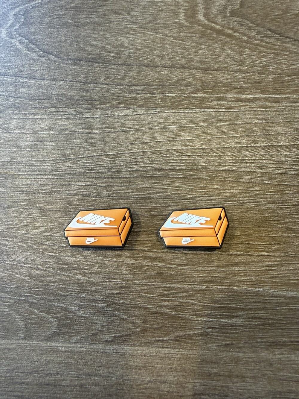 2pc Orange Sneaker Shoe Box Croc Charms Jibbitz Pair Hypebeast Kicks Pins